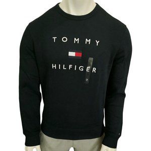 NWT TOMMY HILFIGER MSRP$99.99 MEN'S NAVY BLUE EMBROIDERED LONG SLEEVE SWEATSHIRT